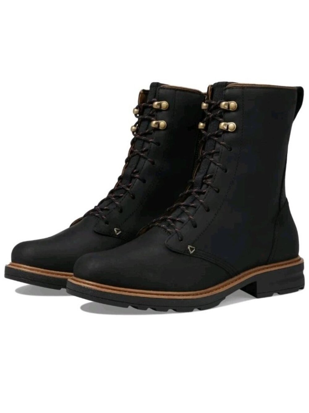 Teva Women's Rowena Lace Up Side Zip Black Boots 8.5 NWOB